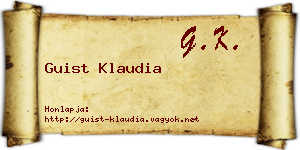 Guist Klaudia névjegykártya